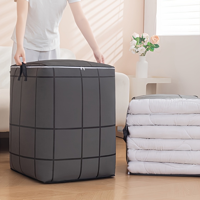 Large Capacity Storage Bag with Inner Pockets, Suitable for Quilts, Sheets, Clothes, And Underwear - Portable, Lightweight, Featuring Zippers And Handles for Easy Transport, Can Also Be Used As a Laundry Basket, Under-Bed Storage