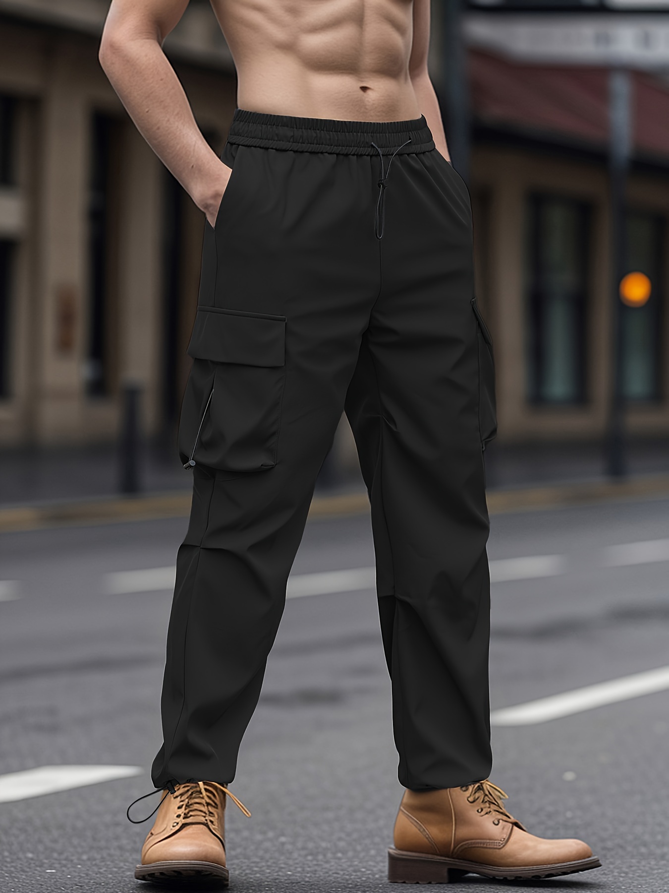 2024 お歳暮【公式】 - 人気ブランド cargo pocket multi fit loose pants Temu - hop hip casual men's パンツ