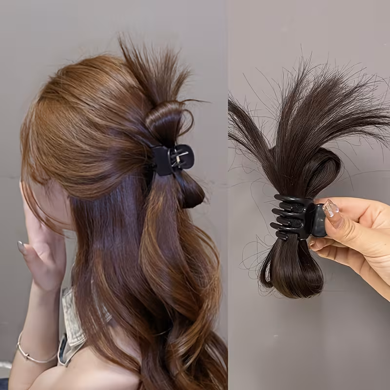 extended messy bun hair piece claw clip ponytail accessories for women with daily use updo ponytail clip in hair curl hair accessories for party festival Product details 5