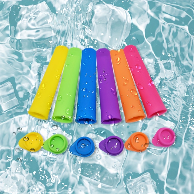 

6pcs, Silicone Ice Pop Molds, Reusable Popsicle Makers, Summer Treats, Bpa-free, Easy Release Ice Cream Mold Set, Home Supplies