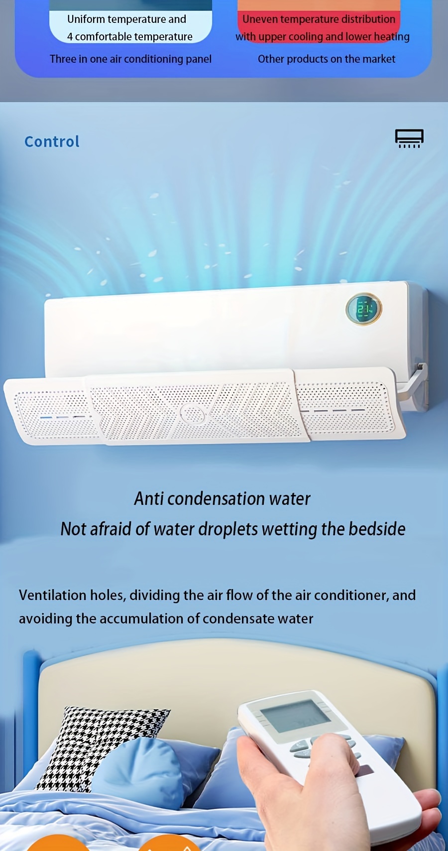 retractable side hanging air conditioner wind deflector direct blowing universal air conditioner wind deflector for the elderly and   details 6