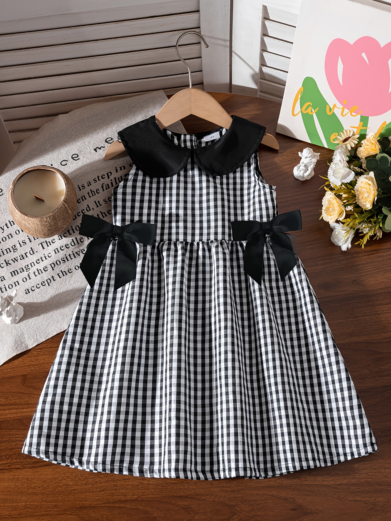 black white dress girls sold on Temu United States