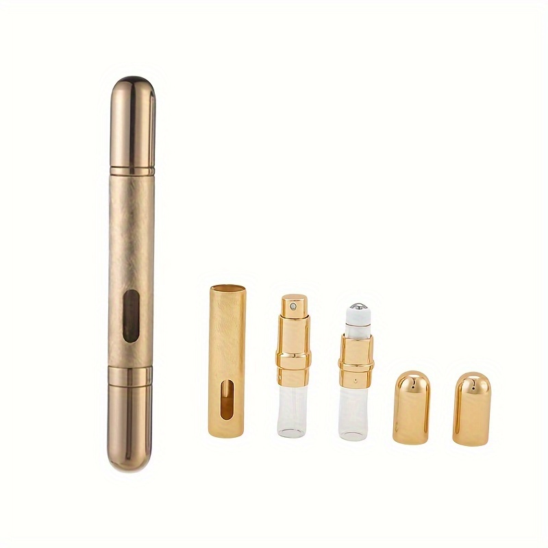 TEMU Flacon de parfum portable et réutilisable 2-en-1 à double embout, anti-fuite, idéal pour les voyages et le stockage de parfum dans un récipient