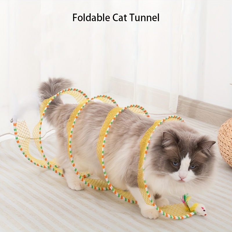 

Cat Toy Cat Tunnel Teasing Stick, Long Pole Durable Bite Self-entertainment Toy Kitten Toy