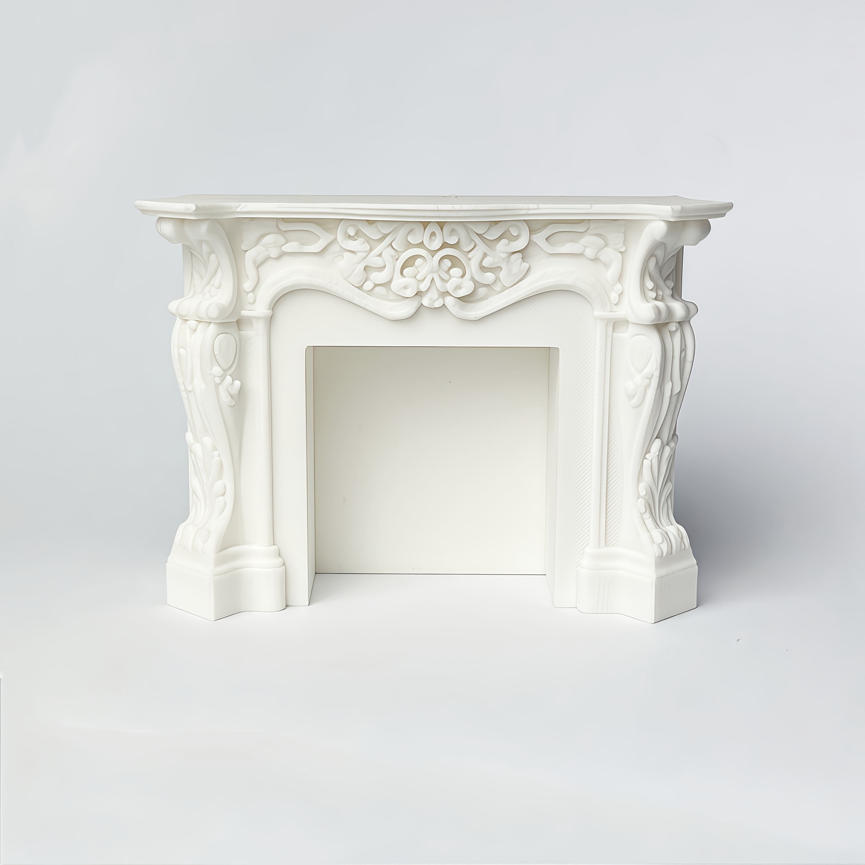 Image of 1pc European Ornate Fireplace Dollhouse - 3 , Pla Model For Christmas Village, Decor, Perfect Gift For