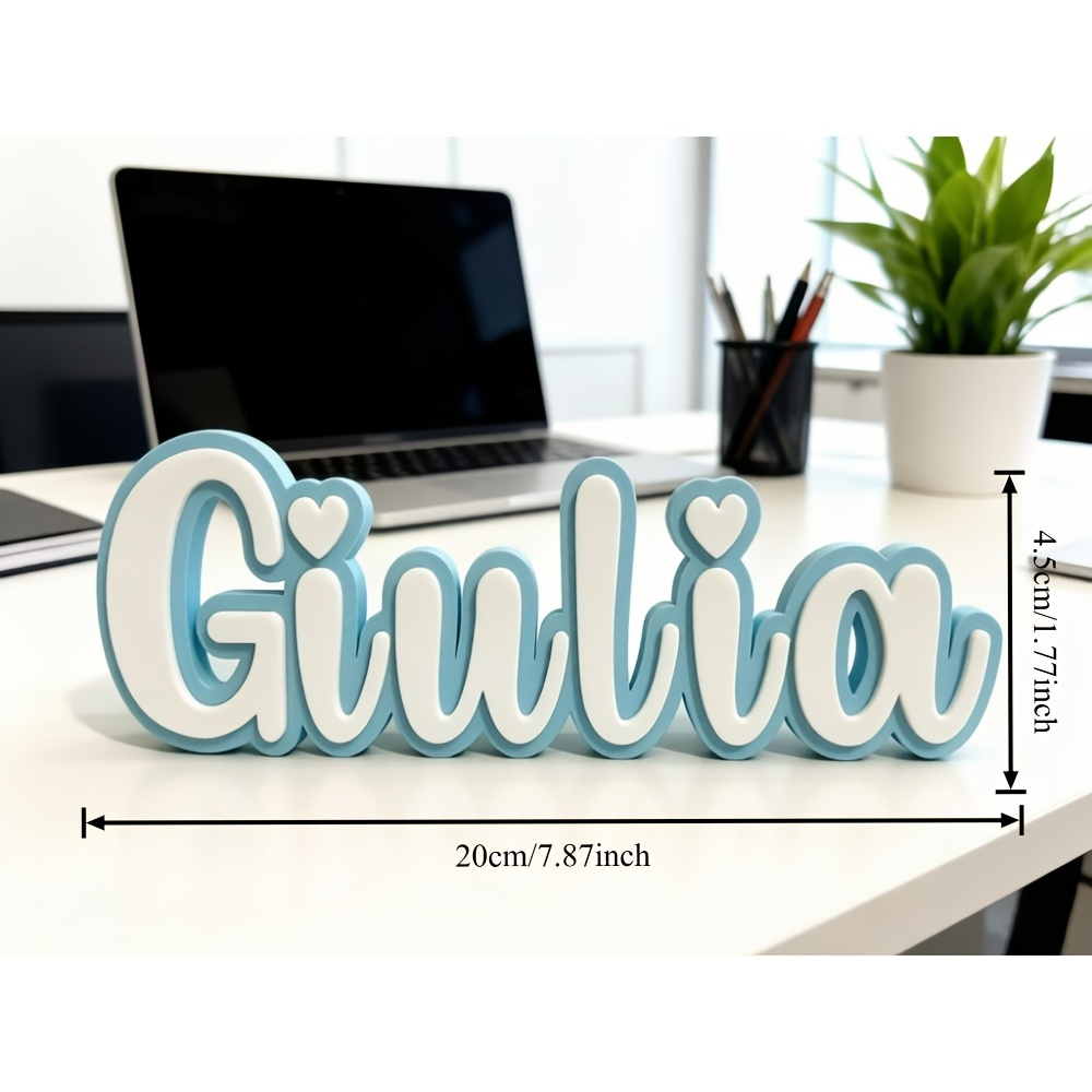 TEMU Targhetta personalizzata a forma di cuore con , testo con del personalizzabile, regalo per , , decorativa da scrivania, regalo per la cerimonia