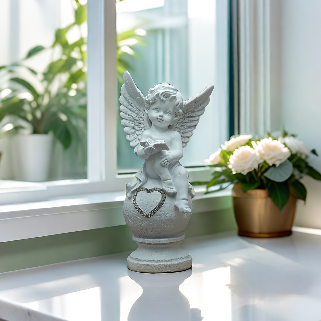 Image of 1pc Statue, Reading Outdoor Garden Resin Crafts, Art Decoration, Landscape Garden Sculpture, Lawn Home Decoration, Desktop Bookshelf Decoration