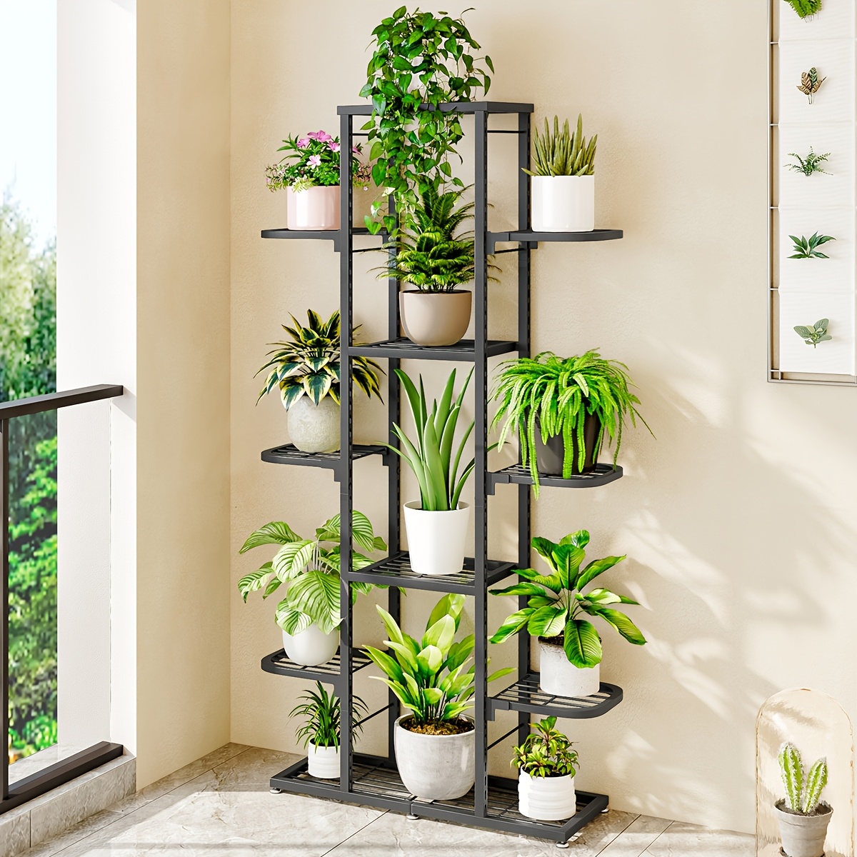 1 Set Of   Home Balcony   Rack     Indoor Floor Outdoor Flower Pot Rack Living Room Flower Rack  