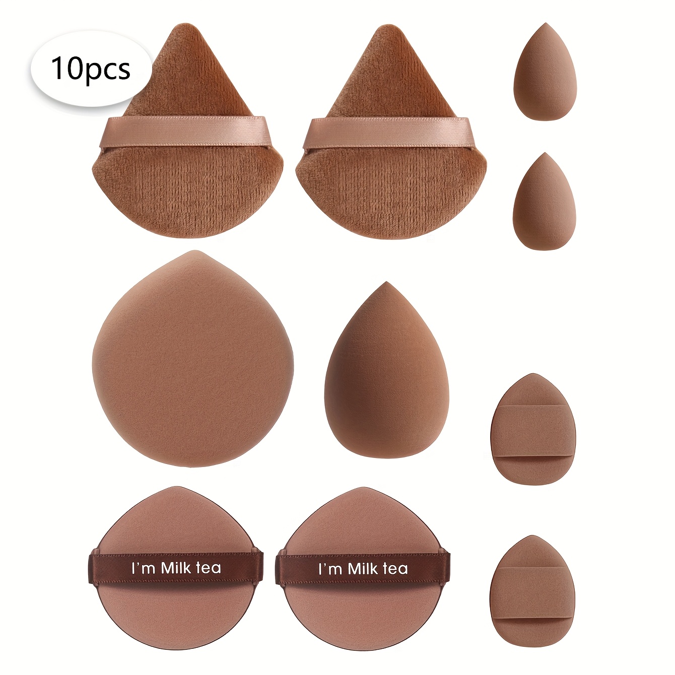 TEMU 10/20/40/50/60pcs Multifunctional Makeup Sponges - Latex--activated Beauty Blenders For Foundation, Concealer, Powder, Blush & Eyeshadow - All