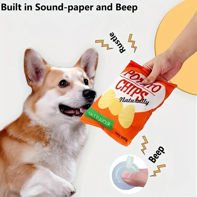 interactive plush potato toy with realistic crinkle sound ideal for small breeds no batteries required details 1
