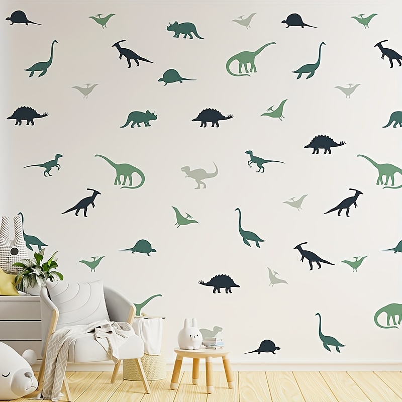 28pcs bohemian minimalist style dinosaur wall stickers simple figure solid color dinosaur   self   pvc stickers bedroom entrance living room porch notebook home decoration wall stickers wall decoration decals 0