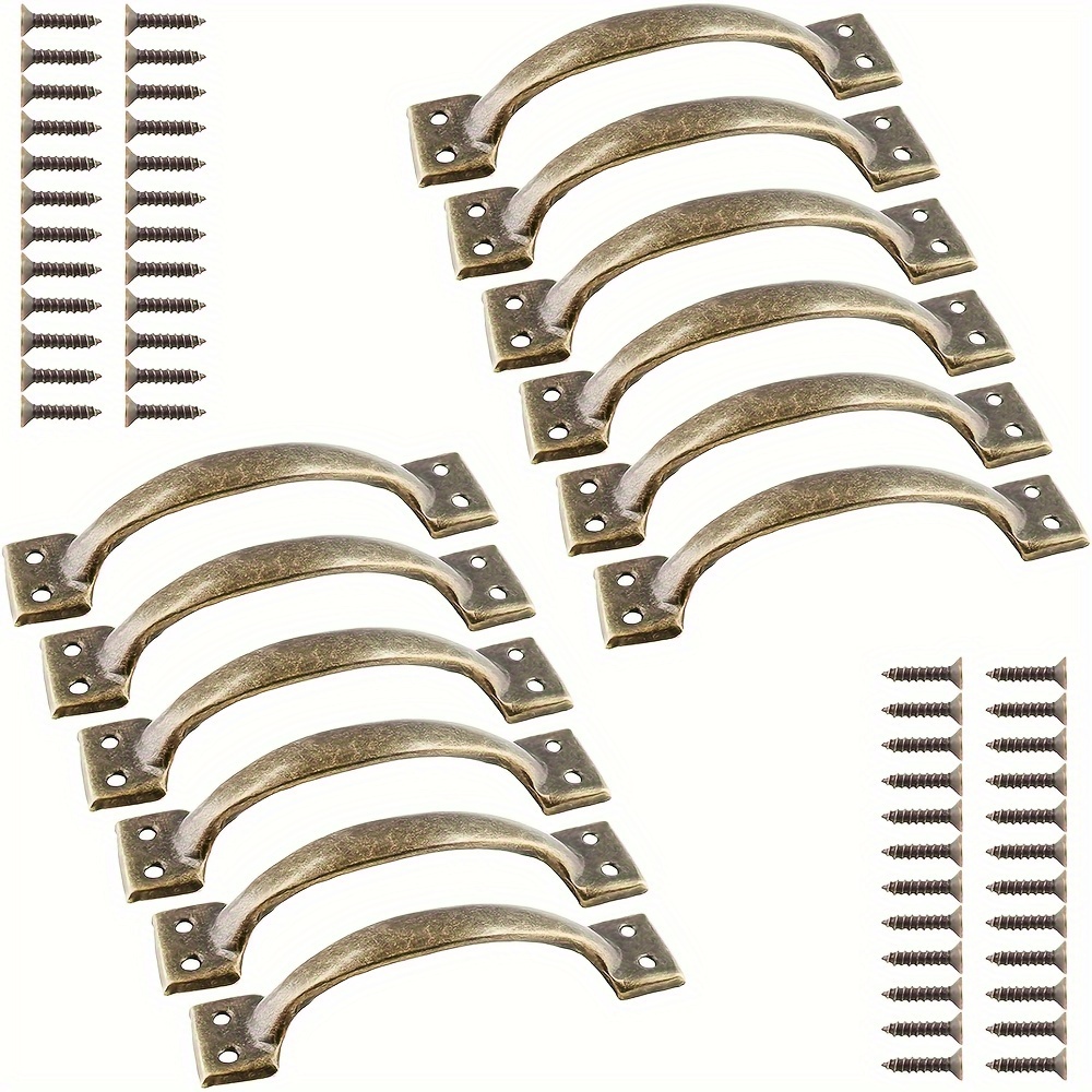 E-shop 12 Stück rustikaler Türgriff, Eisenbeschläge Griff mit Schraubzug, Vintage Bauernhaus Schrankgriff, Outdoor Vintage Schubladen, Garage und