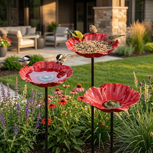 metal bird bath with feeder outdoor garden bird bath on stake hummingbird feeder for yard lawn decor