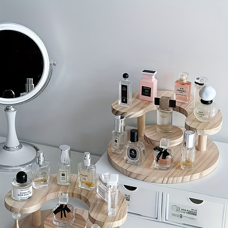 3-Tier Wooden Perfume Display Stand with No Power Needed, Compact  Height, Cu Ft Storage for Home Decor Fragrance Organization 