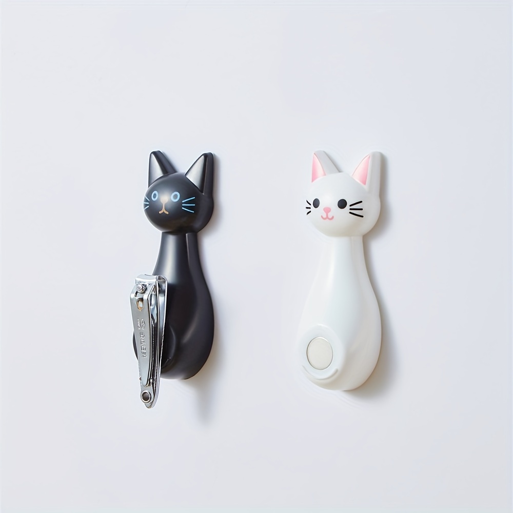 

1pc Creative Cat Remote Control Magnetic Suction Hook Decoration Strong Cartoon Traceless Hook Tv Air Conditioner Remote Control Storage Free Punching Cute Storage Decoration