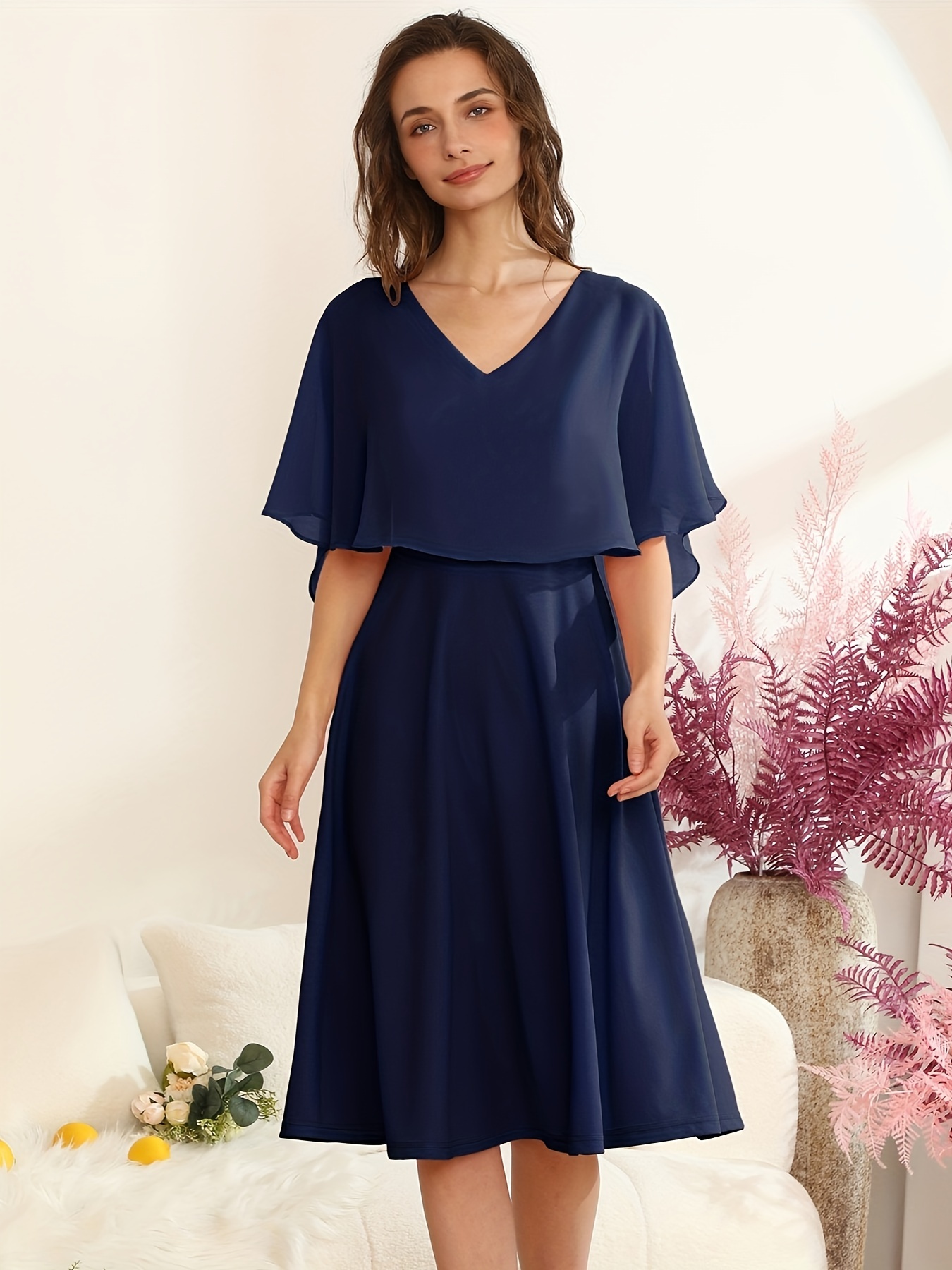 sachin and babi light blue dress Plus Lantern Sleeves Chiffon Overlay Sequin Party Jumpsuit Dark Green / 3XL main image 0
