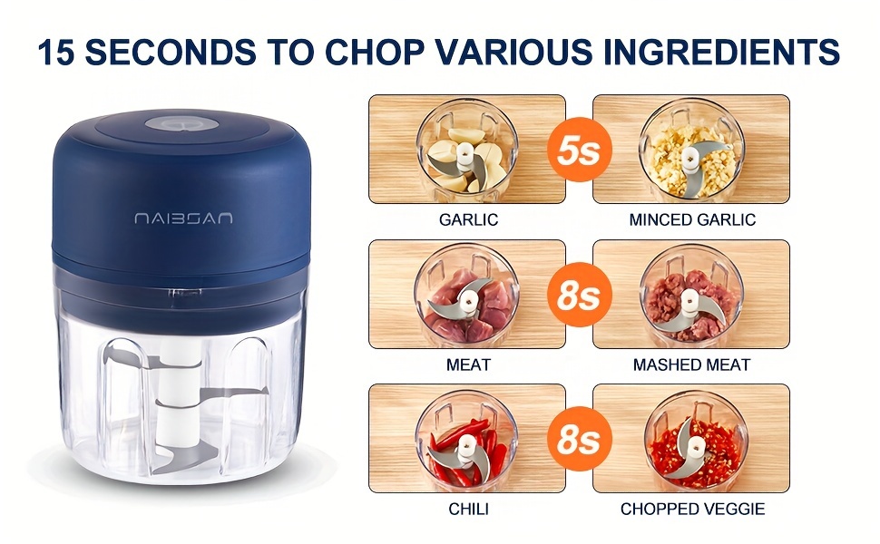 electric garlic chopper mini portable rechargeable masher 250ml garlic grinder masher onion chopper blender to vegetable wireless food processor for ginger chili fruit meat details 3