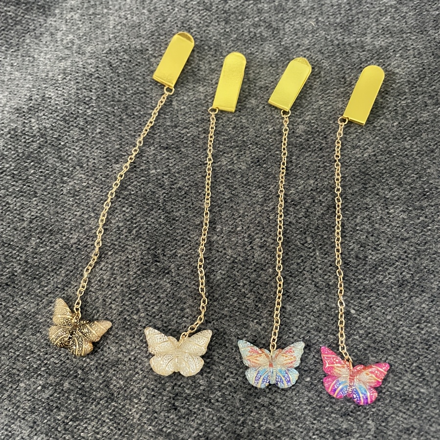 TEMU Set da 4 pezzi a fantasy con ciondolo a colori casuali - Fermapagina per accessorio di cancelleria per dei libri