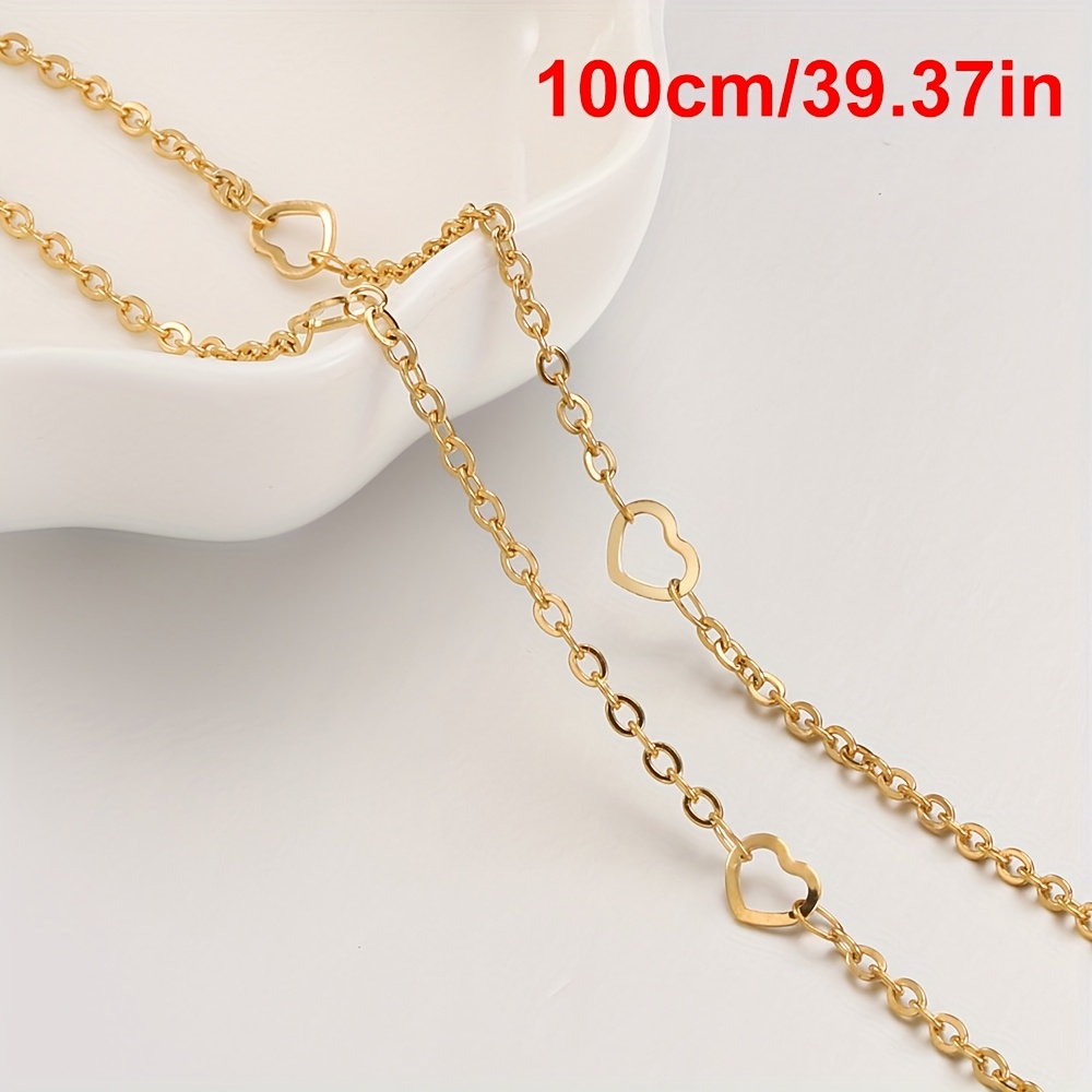 TEMU 1 Mètre/2 Mètres Acier Inoxydable Cœur Creux Cercle Chaîne Croix Chaîne Artisanale Ajouts Chaîne Libre Matériau