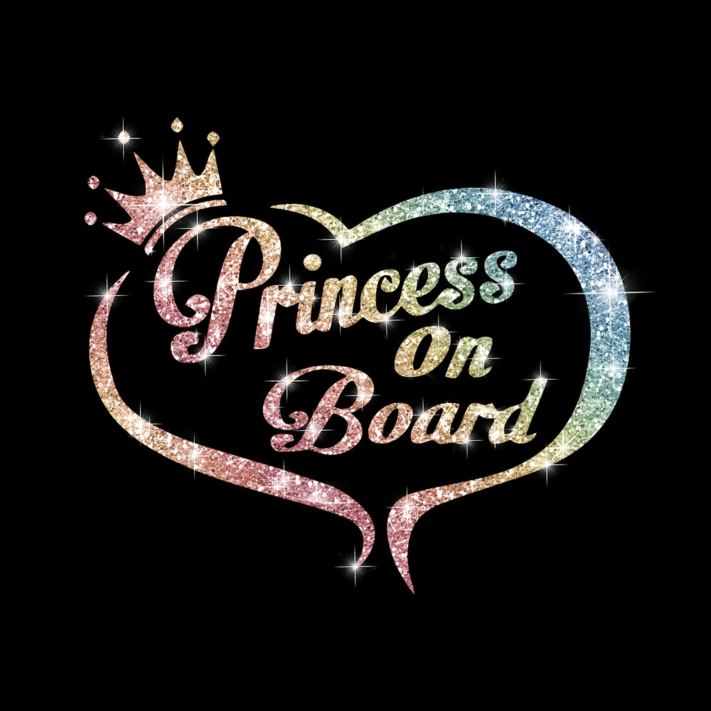 Car Princess Sticker Vinyl Heart Shaped Glitter Sticker For Cars And Trucks Car Sticker Wallpaper Decoration With Glitter Sticker