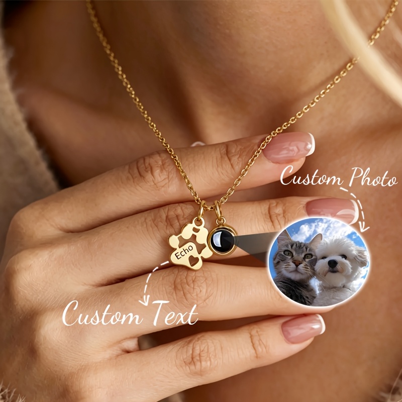 Personalized Custom Pet Photo Projection Necklace