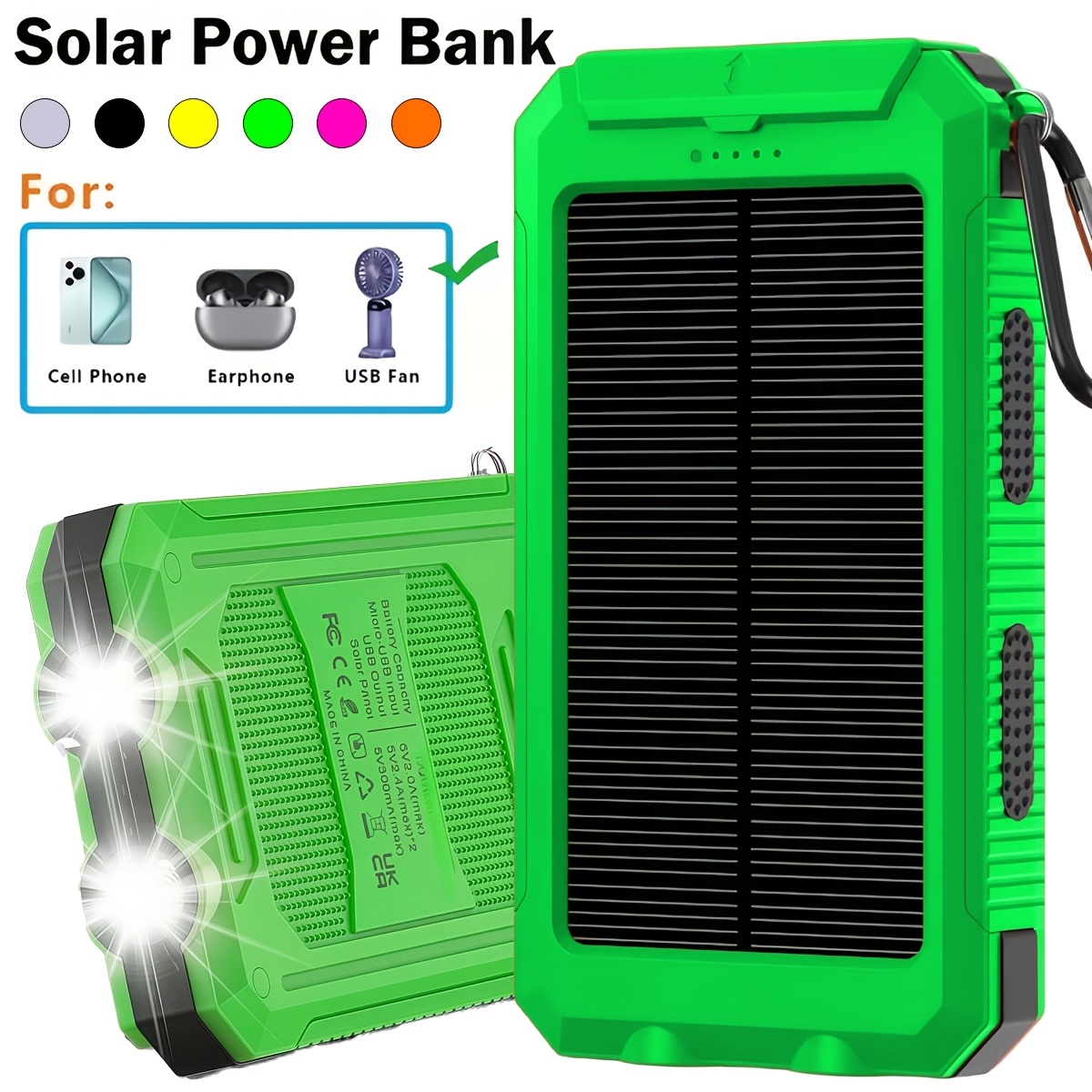 solar charger 12800 mah portable solar battery   in a 1pc or 3pcs set setdual usb 5v output led flashlight for all cell phones outdoor external backup power charger   camping trips