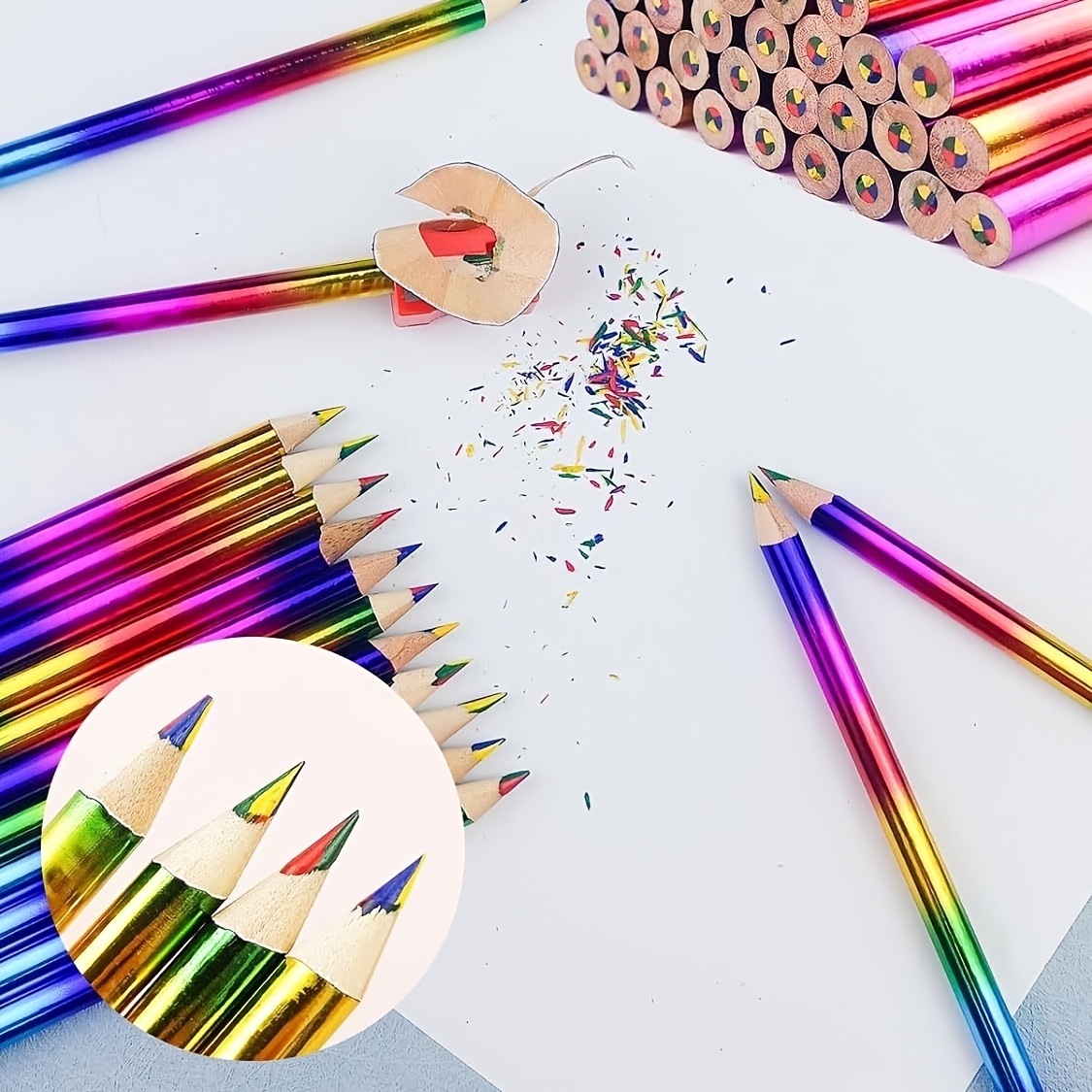 

5/10pcs Multifunctional Rainbow Watercolor Pencils, Vibrant Colored Wooden Crayons, Medium Point, Quick-dry, For Art, Drawing, Coloring, School & Party Supplies