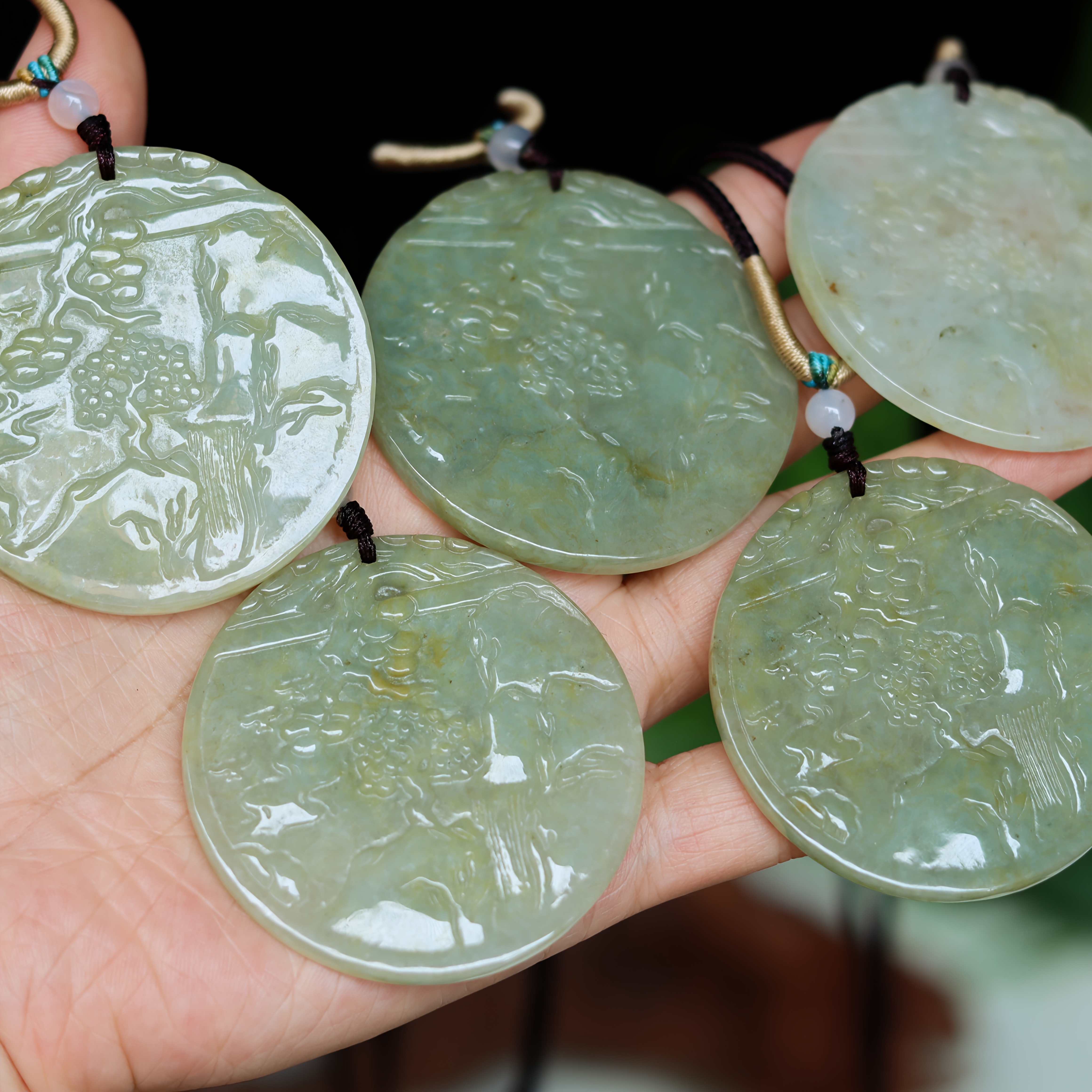 Natural Stone Mountain Pendant with Adjustable Rope Necklace