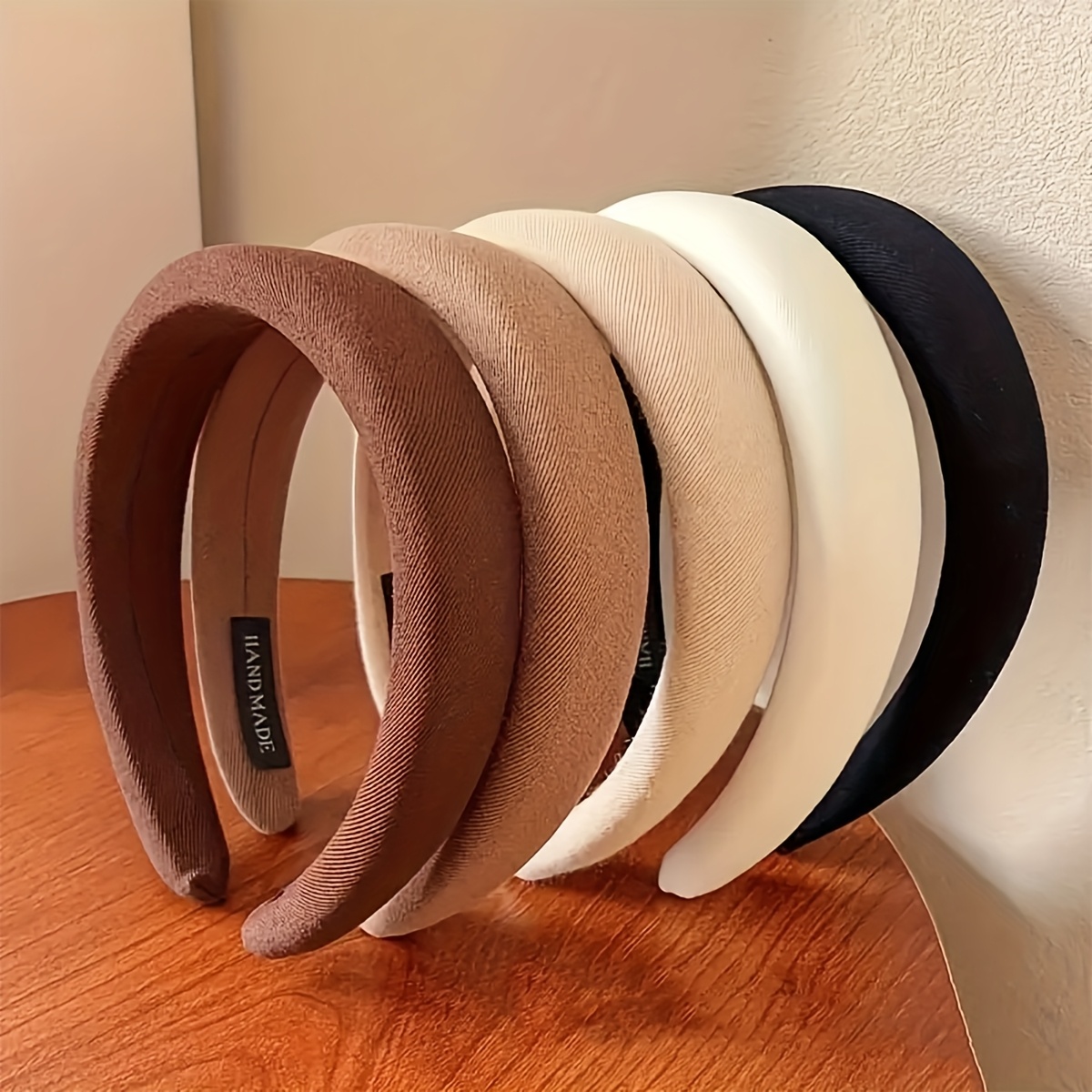 4pcs milk coffee color sponge headbands simple elegant hair - Temu