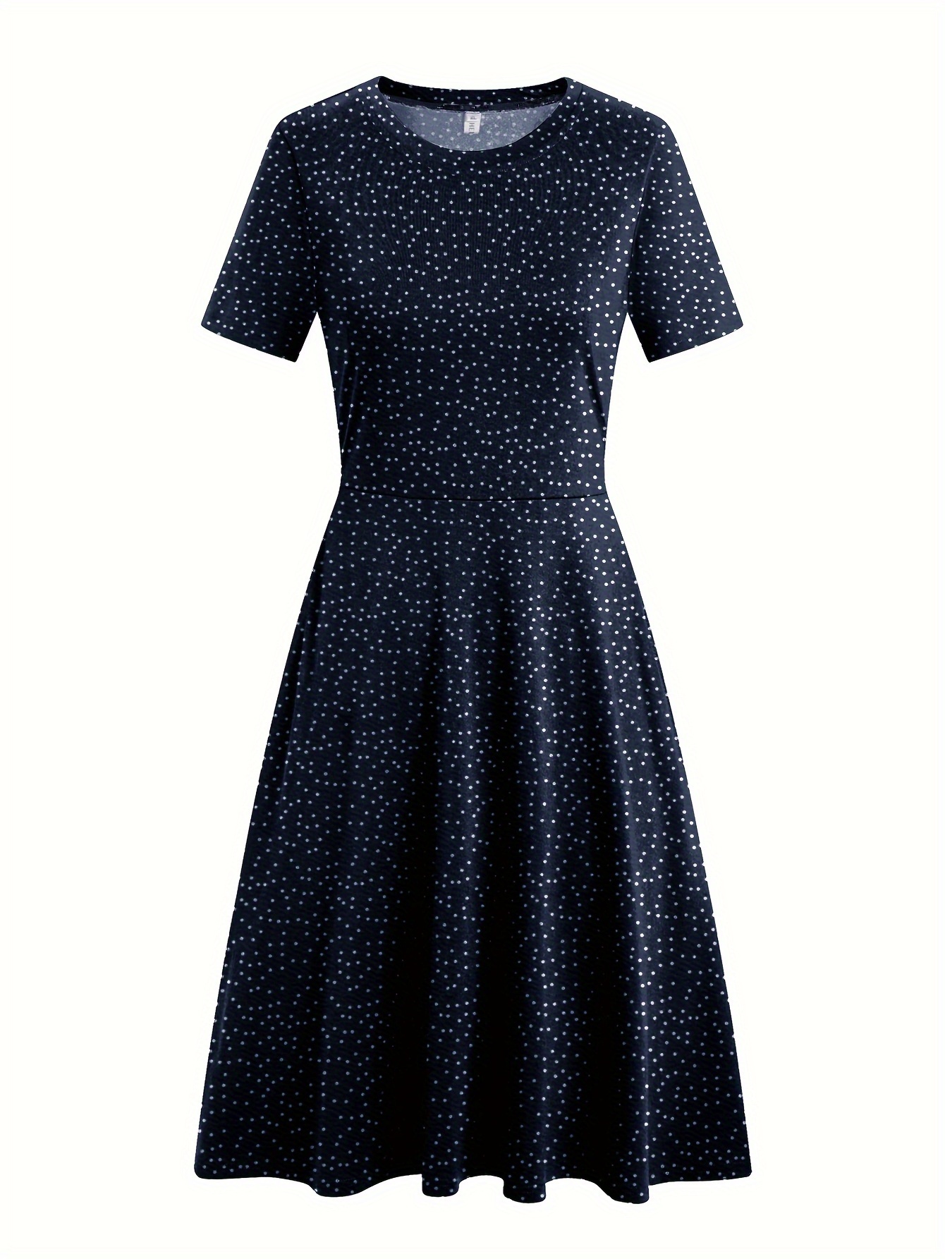 floral print crew neck dress vintage short sleeve dress - Temu