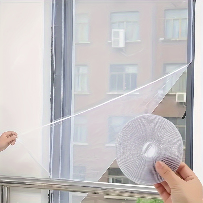 TEMU Insect Screen Window, Self-adhesive Net Kit With Cuttable Mesh Curtains - Home Insect Repellent Screen Replacement Corners