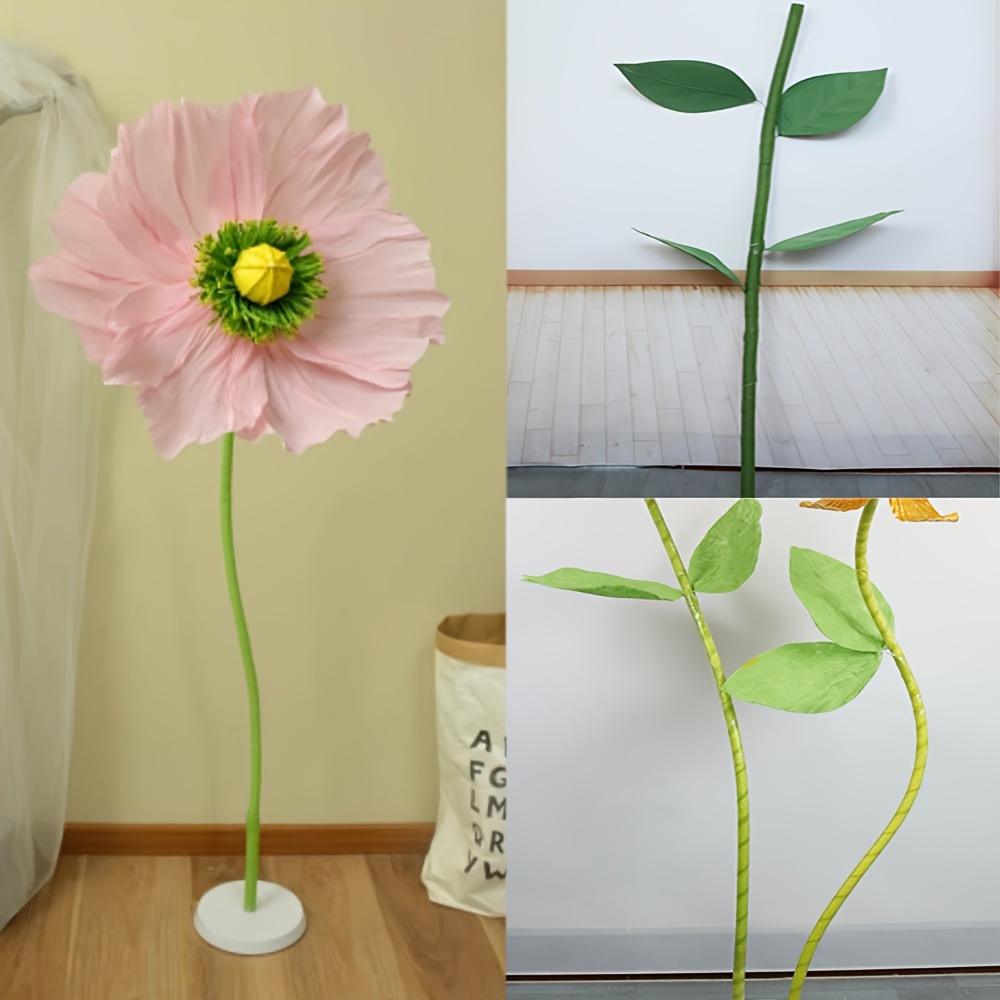 

Giant Artificial Flower Stem With Bendable Diy Modelling Leaves For Home Decor, Seasonal Display, Wedding Decorations & Photography Props, Non-electric, Featherless – Assorted Styles