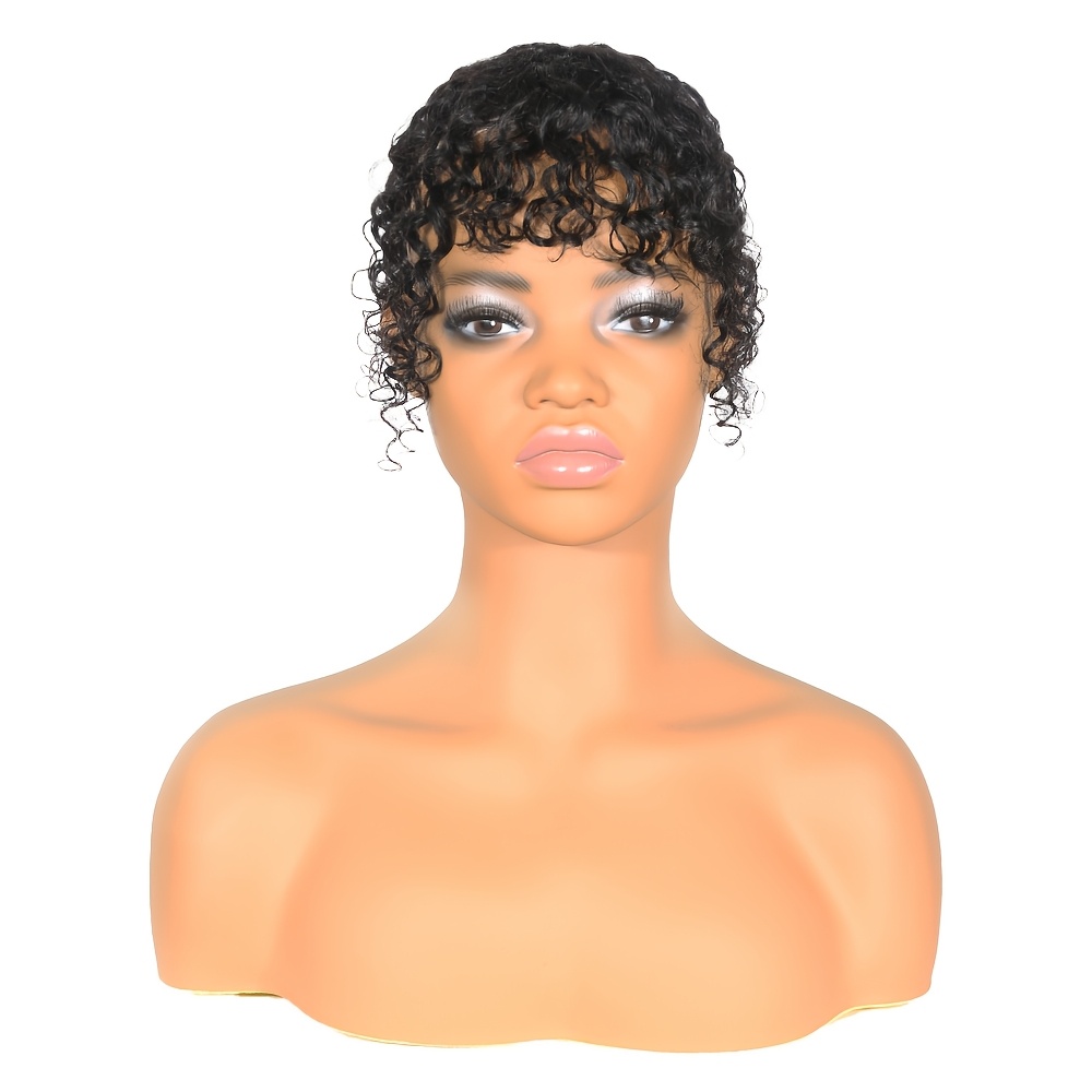 a curly human hair topper bangs clip in accessory - Temu display picture 2
