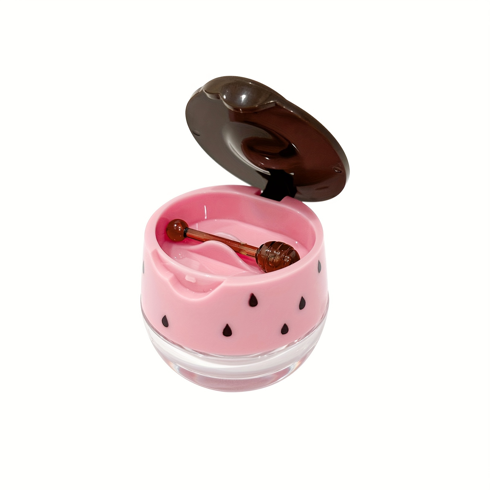 Image of Portable Clear Lip Mask & Balm Dispenser - Reusable Mini Cosmetic Jar For Lip Gloss, Samples & Travel Storage