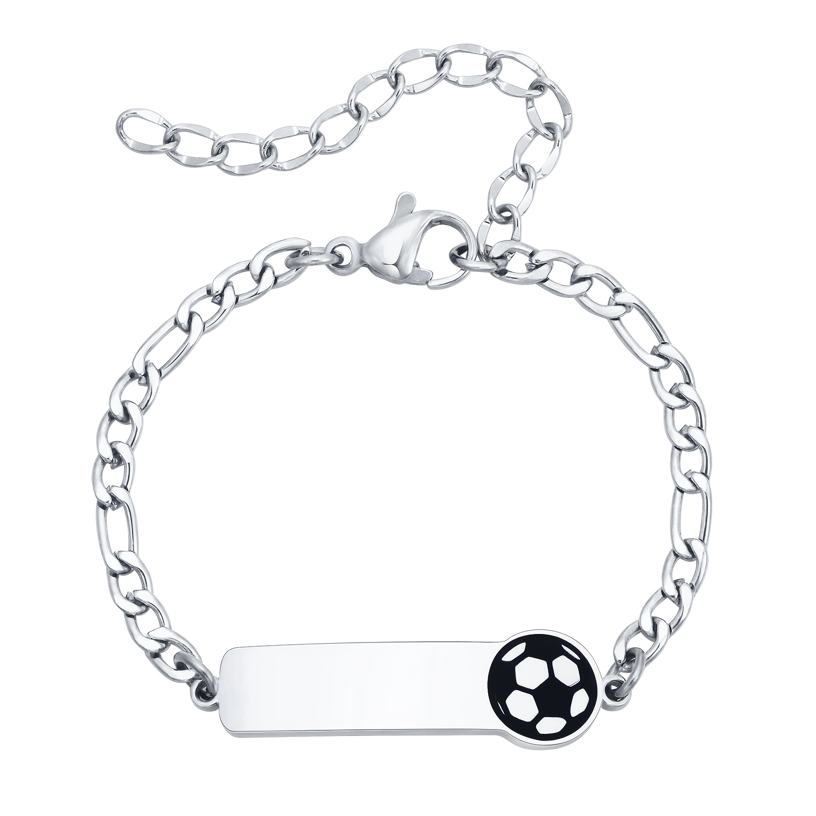S 304 Stainless Steel Bracelet For Boys, Custom Engraved Diy Name Date Christmas Gift Holiday Present, 1pc
