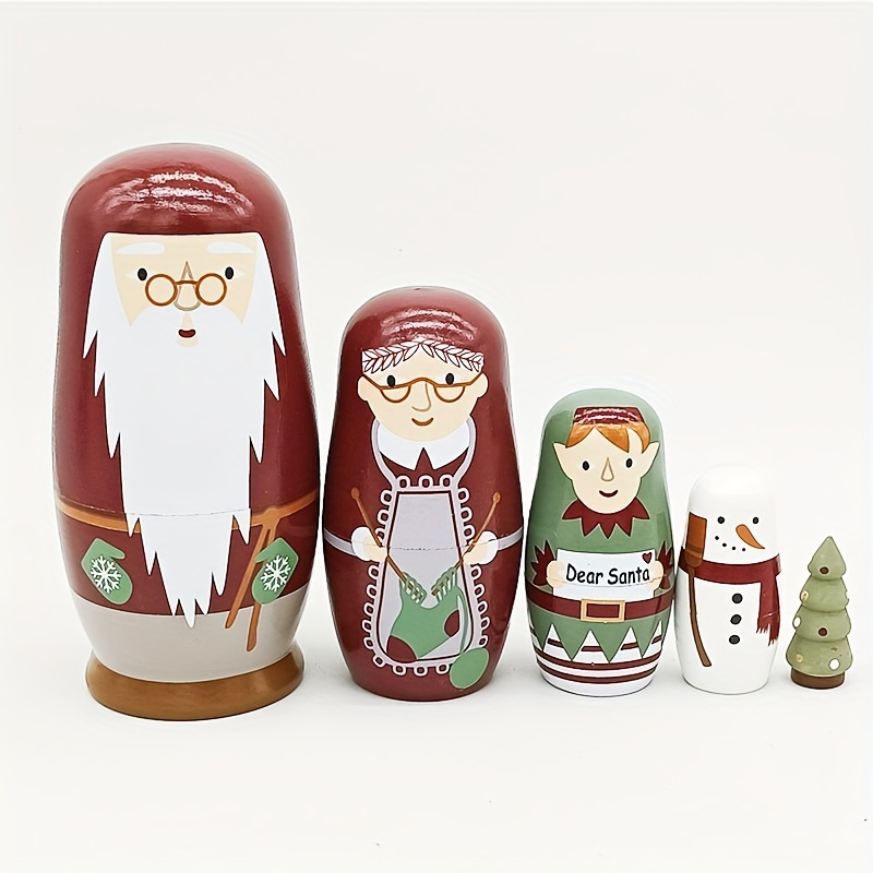 

Jolly Santa Matryoshka Set: Festive Christmas Decorations For Home And Garden