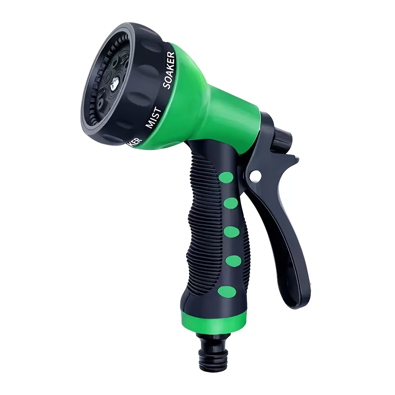 TEMU Pistola ad acqua da 1 pezzo con 7 funzioni, impugnatura rivestita in gomma, tubo potenziatore a spruzzo, ugello a spruzzo , due colori