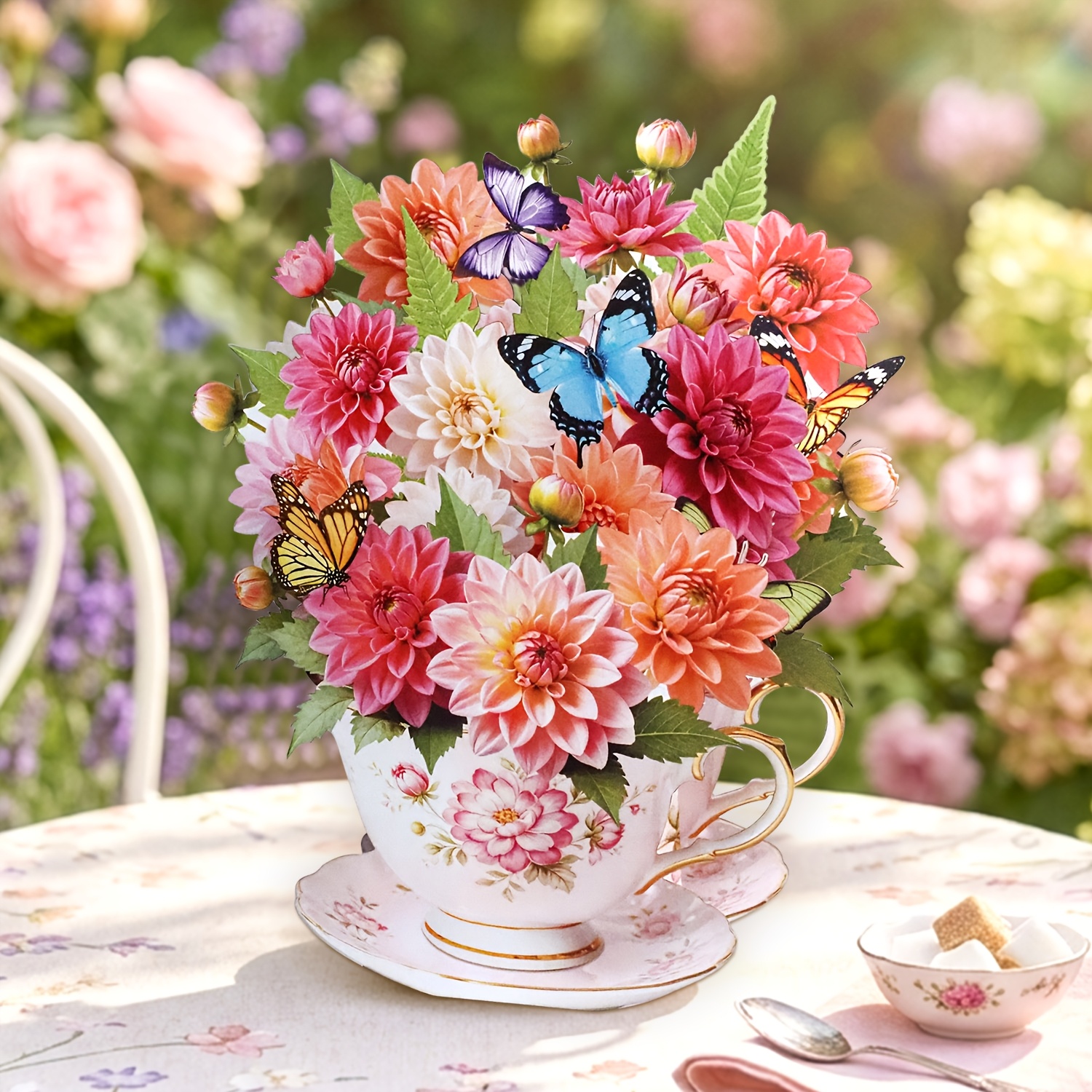 TEMU Flower Teacup-shaped 3d Pop-up Greeting Card - Suitable For Mother's Day, Birthdays, Anniversaries, Thank-you Notes, Or Wishes - Teacup That