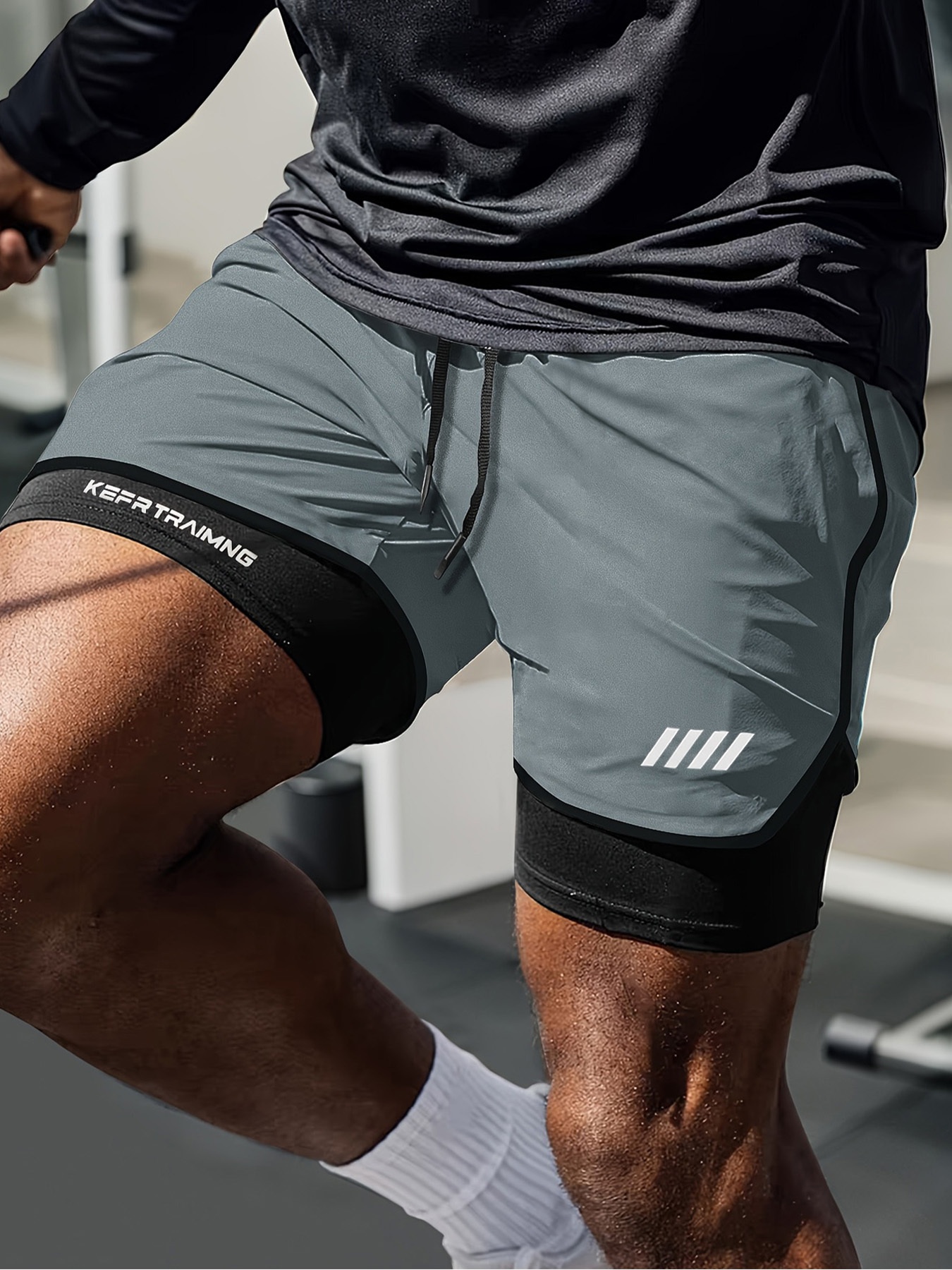 mens in athletic shorts compression leggings black Temu