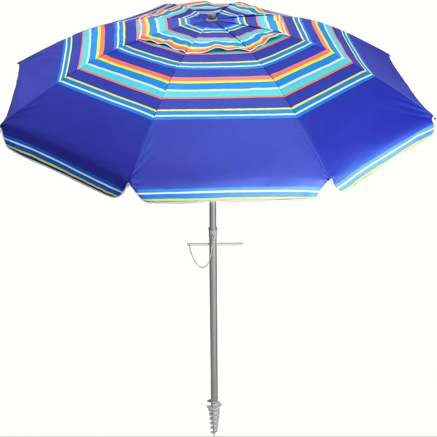 TEMU 7ft Beach Umbrella With Sand Anchor & Tilt, Upf 50+ Protection Beach Umbrellas For Sand, Beach Umbrellas For Heavy Duty Wind Portable With Carry