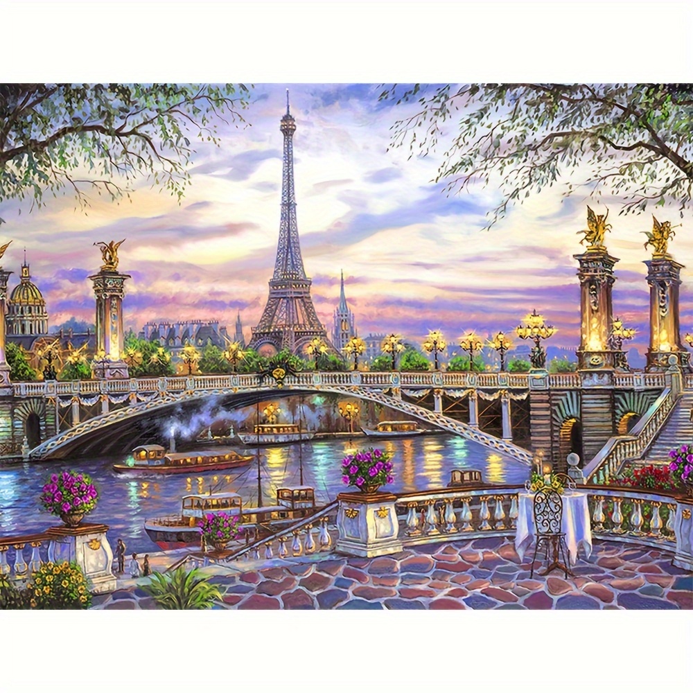 

Kit de Peinture Diamant 5D Paysage de la Tour Eiffel à Paris pour Débutants - Forage Complet Rond, Art DIY, Gemmes Acryliques, Décoration Murale & Cadeau