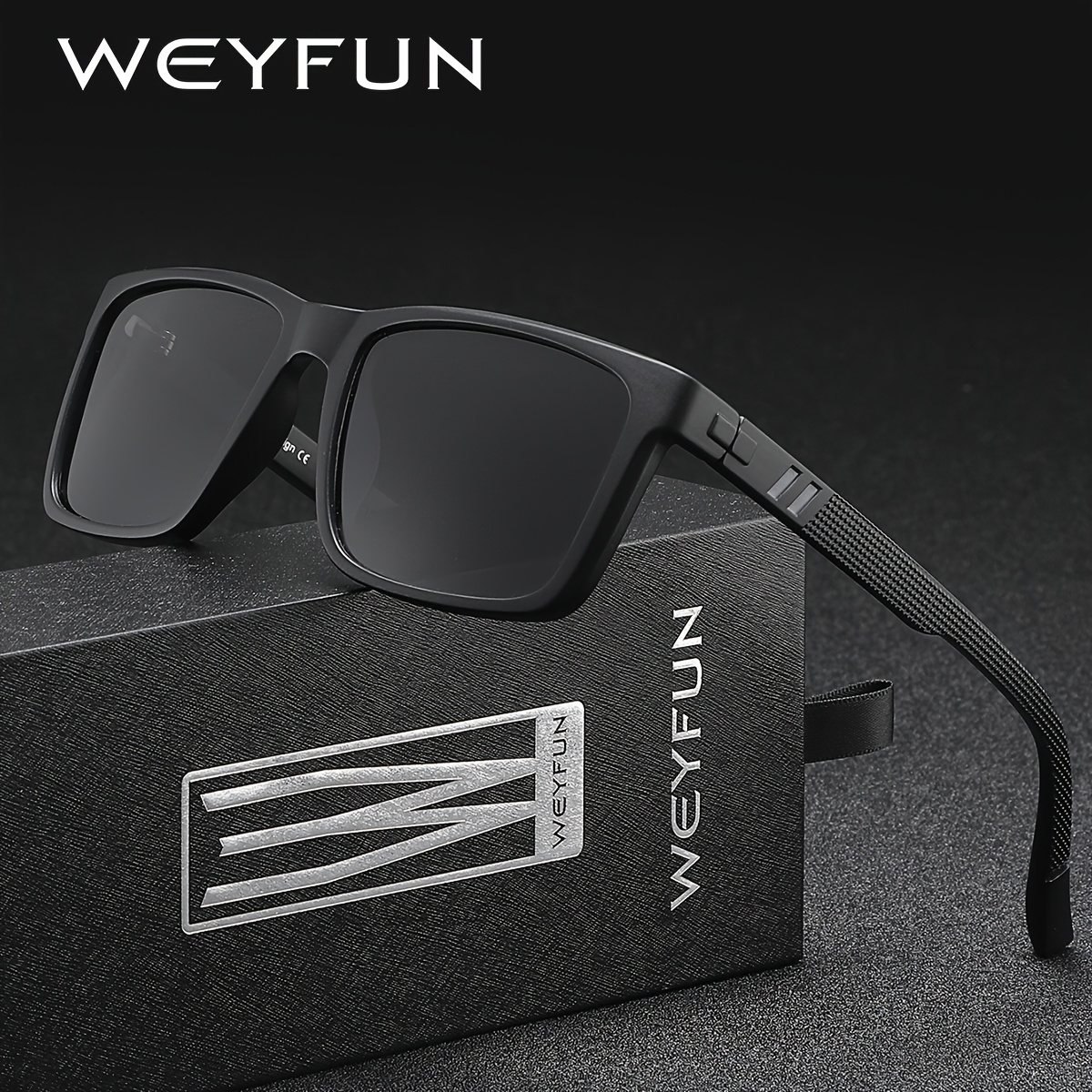 Weyfun Premium Minimalist Square Polarized Sunglasses For Men And Women, High Quality Comfortable Spot Paint With