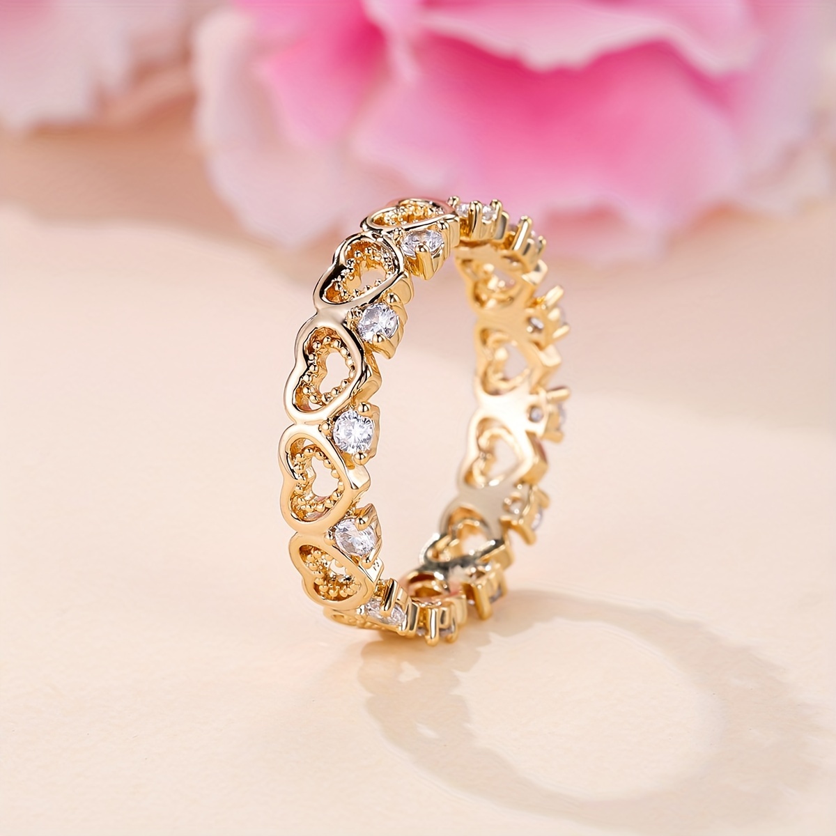 Women's Heart-Shaped Zirconia Ring, Chic & Versatile