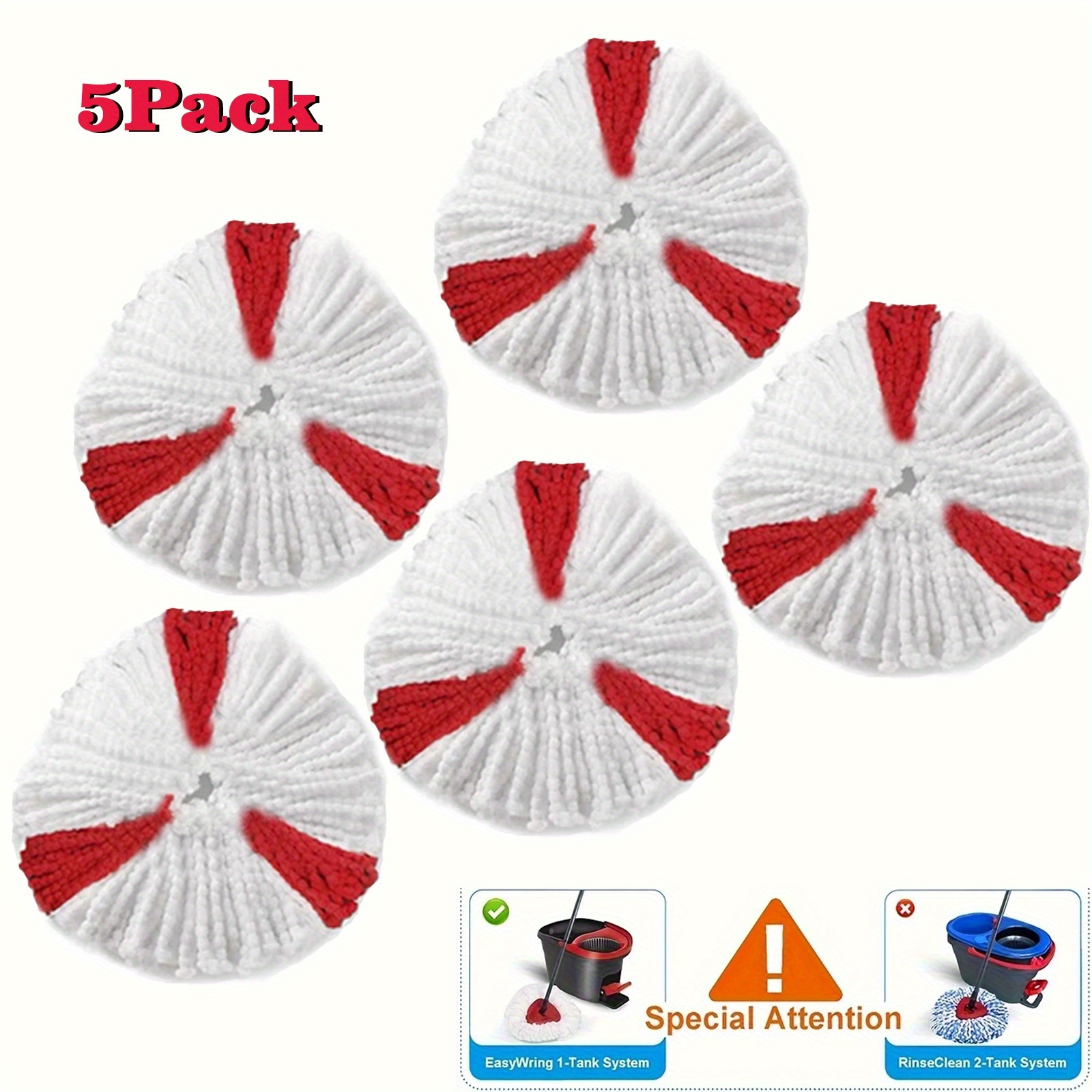 TEMU Tête de serpillière triangulaire de rechange rotative blanche, rotative, lavable et réutilisable