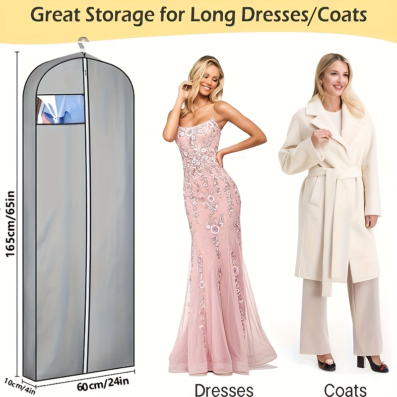 chinese dress ladies Mskitchen Clear Garment Bag Long Garment Bags for Gowns Vinyl Dress Bags for Closet Storage Coat Covers for Closet with Zipper Plastic Gar main image 1