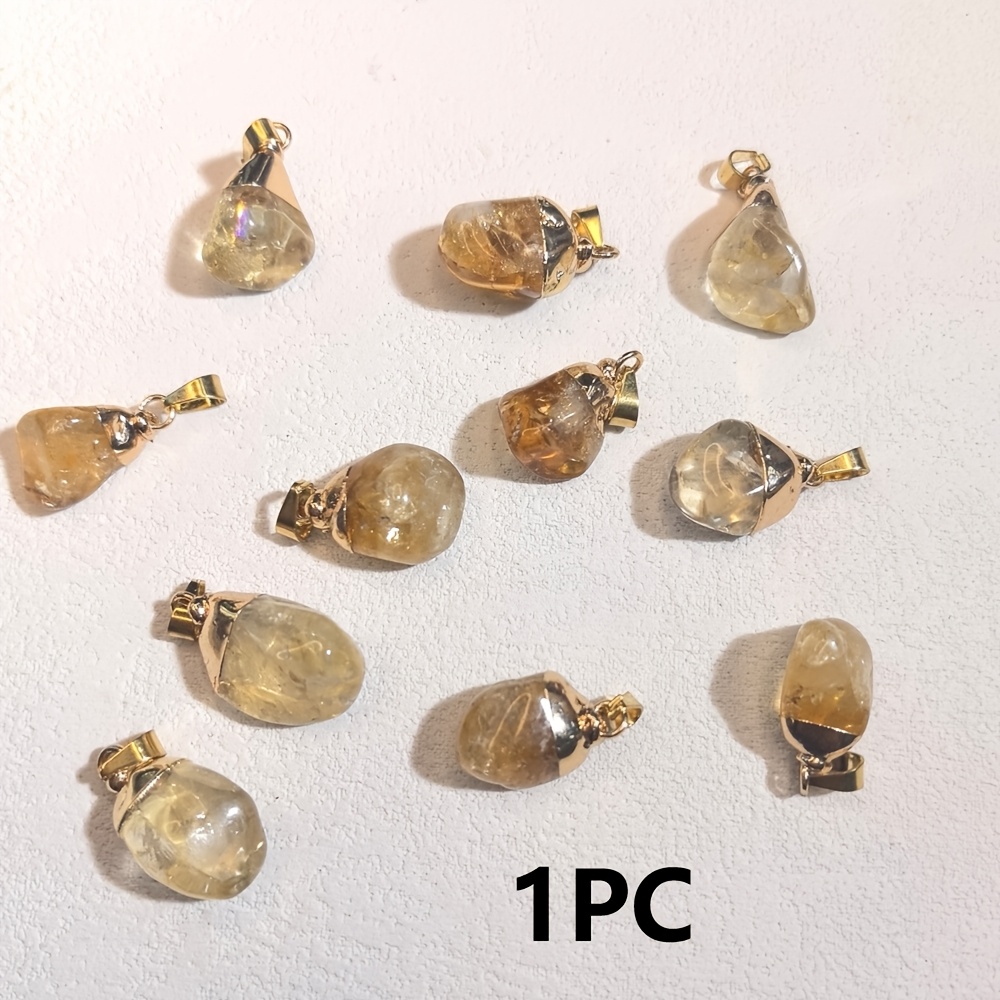 TEMU Natural Stone Pendant Pink Crystal Necklace Pendant Pink Crystal Jewelry Additions Pendant