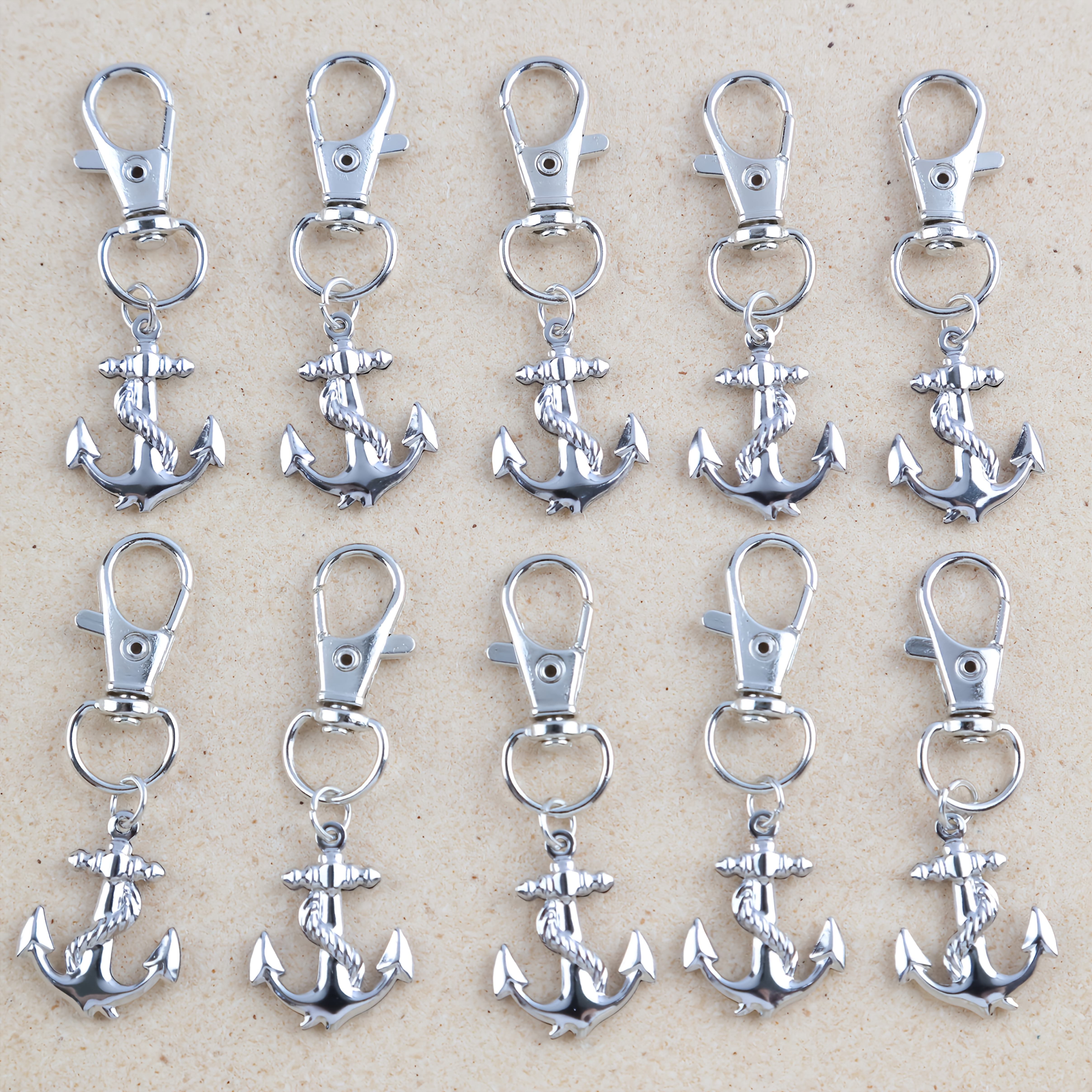 TEMU 10pcs Marine Anchor Keychain Bulk Set – Nautical-themed Metal Key Rings For Sailing Enthusiasts, Men And Women – Thank You Gift, Suitable For