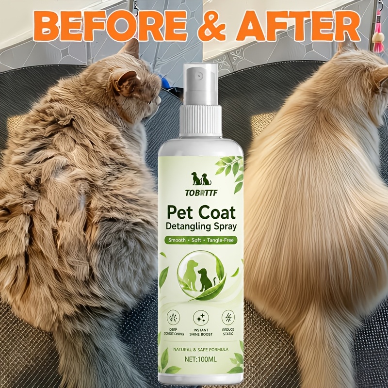 TEMU Quick Effect 10in 1 Pet Knot Breaking Spray - A Light Spray Left In The Hair, Rich In Vegetable Oil, Aloe And Vitamin E, Designed To Tame The