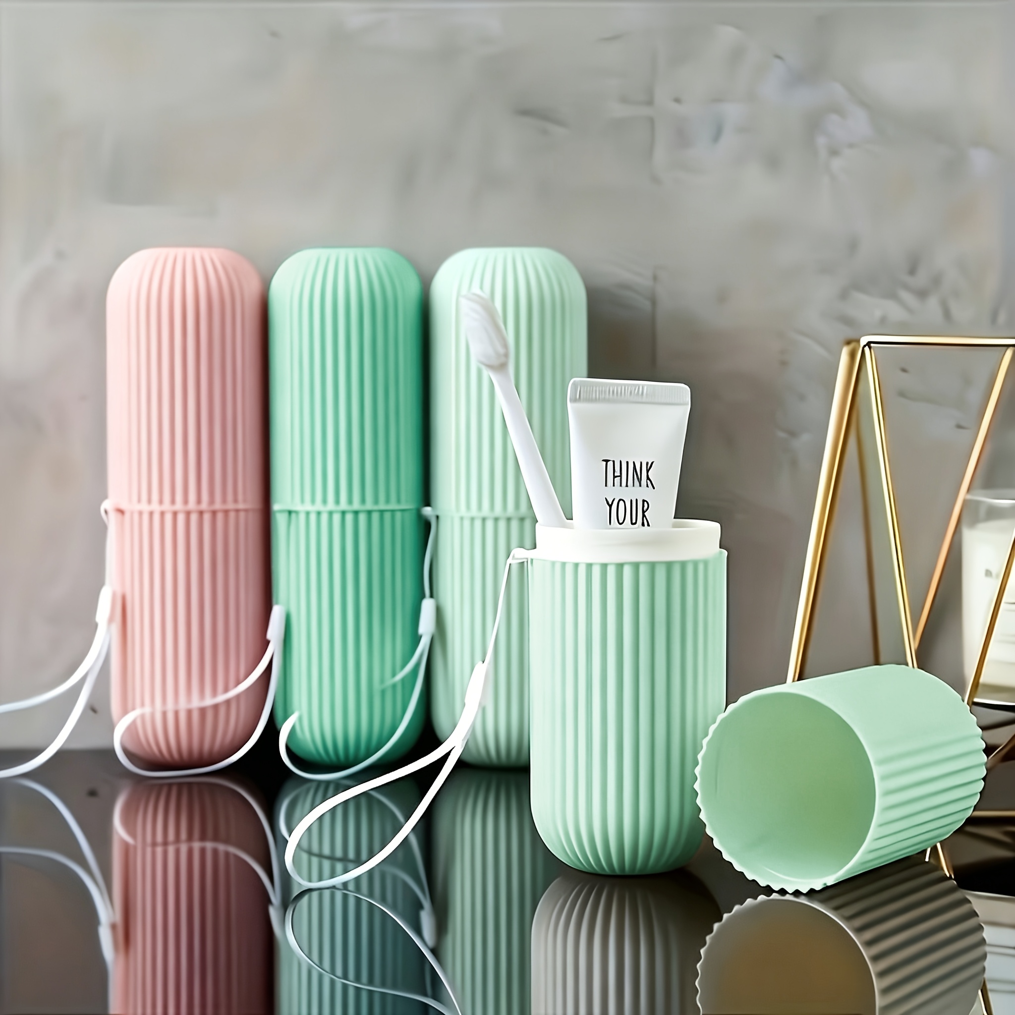 Travel Toothbrush Cup and Holder, Portable Toiletry Caddy