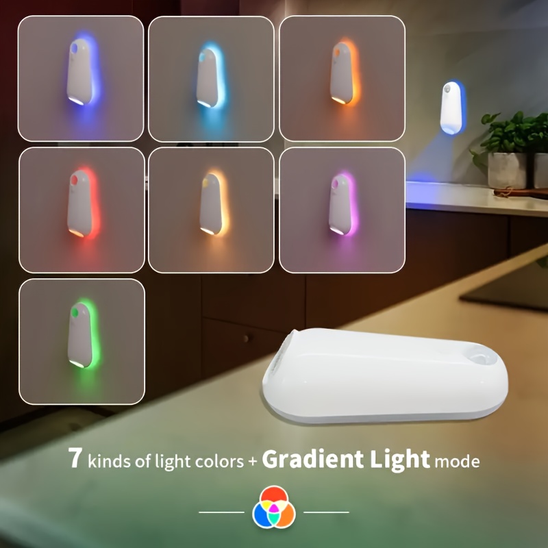 plafonnier abs à détection de mouvement (7 couleurs), lumière pour toilettes, & montage rapide. éclairage par pas pour escaliers/toilettes/chambre, ambiance et cadeau Détails du produit 4
